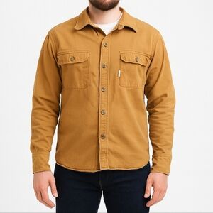 Topo Designs Mens Tan Global Shirt Button Up Size S Outdoor Athletic Minimalist